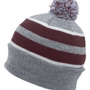 Knit Fold Over Pom-Pom Beanie